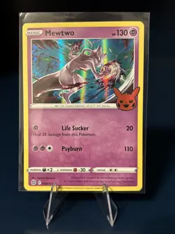 Mewtwo Holo Pokemon 2022 Trick Or Trade Halloween Stamp TCG Line 056/172 - Image 1