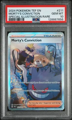 2024 POKEMON TEF EN-TEMPORAL FORCES #211 MORTY'S CONVICTION PSA 10 - Image 1
