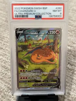Pokemon SWSH260 2022 FA/Charizard V Ultra-Premium Collection PSA 8 - Image 1