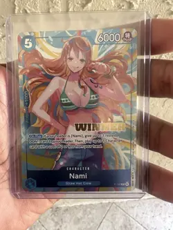 One Piece Card Game Heroines Battle Nami Winner Card P-112 English - Image 1