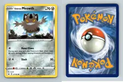 Galarian Meowth #127/202 Sword & Shield Base Set Common Pokemon 2020 TCG Card - Image 1
