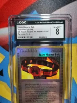 Team Magma Belt Pokemon (2004) EX Team Magma Vs Aqua 81/95 RevHolo CGC 8 Vintage - Image 2