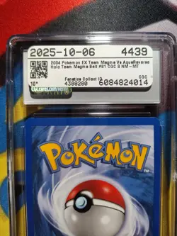 Team Magma Belt Pokemon (2004) EX Team Magma Vs Aqua 81/95 RevHolo CGC 8 Vintage - Image 5