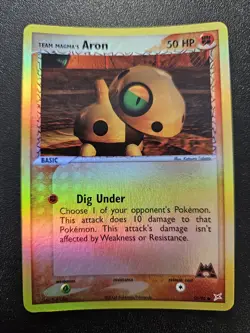 Pokemon EX Team Magma vs Team Aqua Team Aqua's Aron Reverse Holo 59/95 NEAR MINT - Image 1