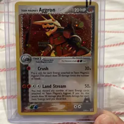 Pokemon Team Magma's Aggron Ex Team Magma vs. Team Aqua 7/95 Holo Near Mint+ - Image 1