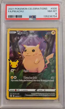 Pikachu 005/025 PSA 8 2021 Celebrations 25th Anniversary Holo Pokemon - Image 1