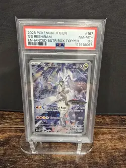 PSA 8.5 2025 POKEMON JTG EN-JOURNEY TOGETHER BOX TOPPER N'S RESHIRAM 167 - Image 1