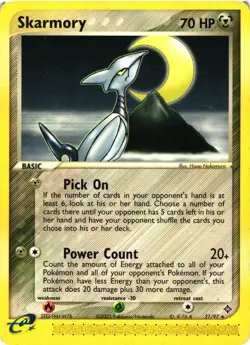 Pokemon TCG Skarmory Rare Normal Dragon 21/97 DMG - Image 1