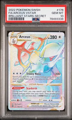PSA 10 2022 POKEMON BRILLIANT STARS ARCEUS VSTAR #176 SECRET GEM MINT - Image 1