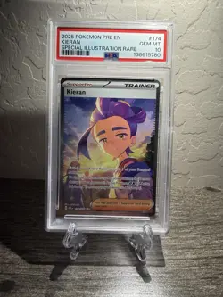 Pokemon TCG PSA 10 Kieran 174/131 SIR Holo Prismatic Evolutions PRE - Image 1