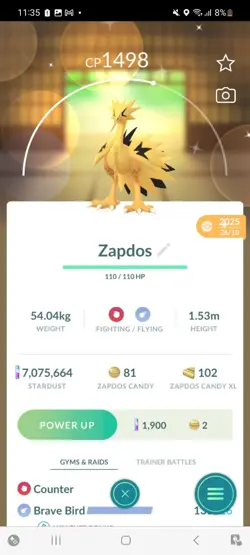 Pokemon Go Shiny Galerian Zapdos - Image 1