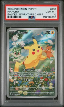 2024 POKEMON FRENCH SVP FR-SV BLACK STAR PROMO #088 PIKACHU PSA 10 - Image 1