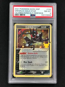 Pokemon Greninja SWSH144 Gold Star Holo PSA 8 - Image 1