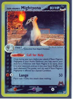 POKEMON Team Magma's MIGHTYENA 37/95 EX Team Magma vs Team Aqua REVERSE HOLO NM - Image 1