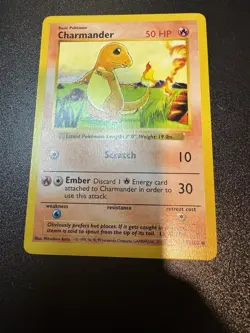 1999 Pokemon CHARMANDER Base Set SHADOWLESS Edition Non Holo Card 46/102 - NM - Image 2