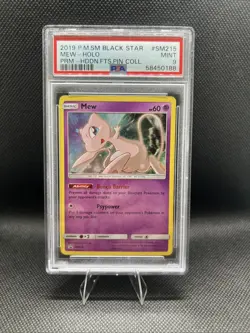 Pokemon 2019 Mew SM215 Holo Black Star Promo Hidden Fates PSA 9 - Image 1