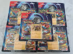 Pokemon Mega Evo & Phant Flames Blister Pack Raikou Promo Coin Lot Of 5 - Image 1