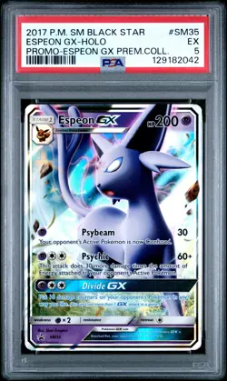 2017 POKEMON SM BLACK STAR PROMO ESPEON GX #SM35 PSA 5 EX #129182042 - Image 1