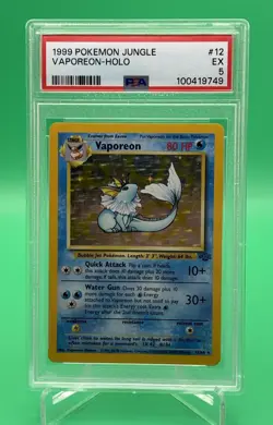 1999 POKEMON JUNGLE #12 VAPOREON-HOLO PSA 5 - Image 1