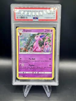 2021 POKEMON SWSH BLACK STAR PROMO #174 ESPEON-HOLO PSA 8 NM-MT - Image 1