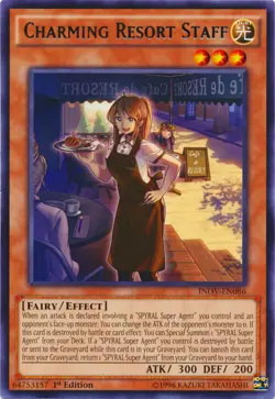 Yugioh! LP Charming Resort Staff - INOV-EN086 - Rare - 1st Edition Lightly Playe - Image 1