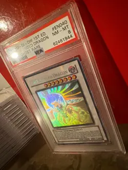Yu-Gi-Oh! Black-Winged Dragon – Ghost Rare – 1st Edition PSA 8 NM-MT TSHD-EN040 - Image 2