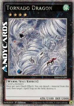TORNADO DRAGON • (Drago Tornado) • Segreta Platino • RA04 EN289 • 1Ed • Yugioh! - Image 1