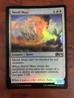 Shield Mare Foil MTG Magic the Gathering Card NM Near Mint Core Set 2019 M19 - Image 1