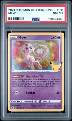 PSA 8 Mew #011 - Celebrations Holo Pokemon Card - Pokemon TCG - Image 1