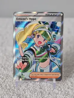 Pokemon Destined Rivals Emcee's Hype 220/182 Ultra Rare NM English - Image 1