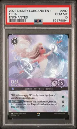 Disney Lorcana Elsa Spirit of Winter Enchanted 207/204 First Chapter Holo PSA 10 - Image 1