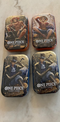 One Piece Card Game Mini-Tin Pack Set Vol 2 - Luffy, Sabo, Ace Lot of 4 - Image 1