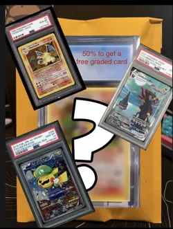 Pokemon PSA or CGC graded cards comes with 2 free cards, 50% to get free slab - Image 1