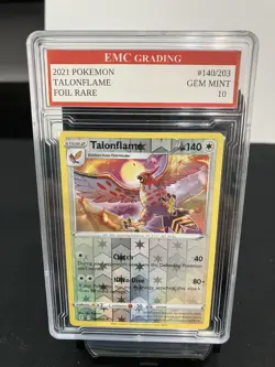 TALONFLAME 2021 RARE FOIL #140/203 Pokemon Card GRADED 10 TCG CCG - Image 1