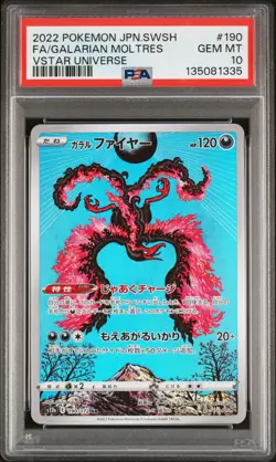 2022 POKEMON JPN SWORD & SHIELD VSTAR UNIVERSE FULL ART/GALARIAN MOLTRES PSA 10 - Image 1