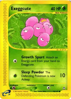 Pokemon TCG Exeggcute Aquapolis 76/147 Regular LP - Image 1