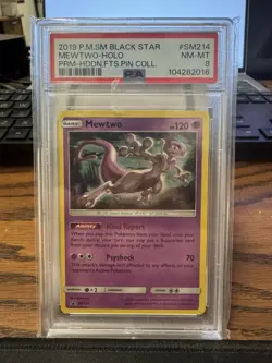 Pokemon Mewtwo-holo P.M.SM BLACK STAR 2019 #SM214 PSA Near Mint 8 - Image 1