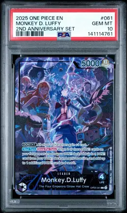 PSA 10 2025 ONE PIECE ENGLISH VERSION 2ND ANNIVERSARY MONKEY D. LUFFY 061 - Image 1