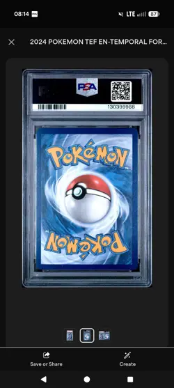 Pokemon TCG Gastly Illustration Rare Card Temporal Forces 177/162, PSA 10 - Image 2
