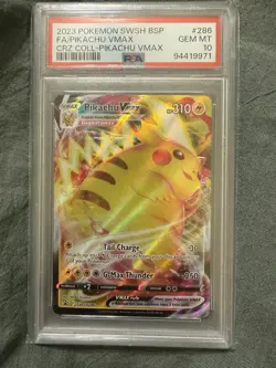 Pokemon Pikachu VMAX SWSH286 Promo Full Art Holo Card 310 HP 250 Attack - Image 1
