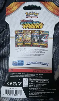 Pokemon Scarlet & Violet Surging Sparks Booster Pack English 10 Cards 2024 - Image 2
