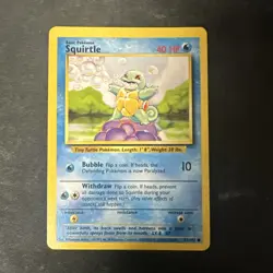 Squirtle 63/102 Base Set Regular Pokemon Card D7 - Image 1