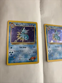 Misty's Seadra Holo Prerelease English Pokemon Card 009/132 Gym Heroes - Image 1