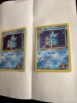 Misty's Seadra Holo Prerelease English Pokemon Card 009/132 Gym Heroes - Image 2