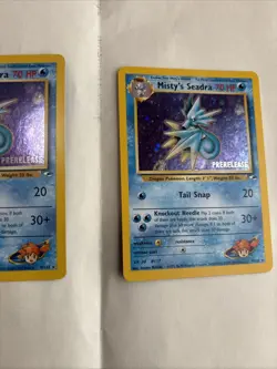 Misty's Seadra Holo Prerelease English Pokemon Card 009/132 Gym Heroes - Image 5