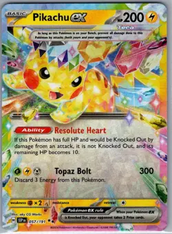 Pikachu ex 057/191 - Surging Sparks - Pokemon Card - NM - Image 1