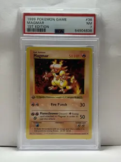 Pokemon TCG Magmar 1st Edition Uncommon Card Base Set 36/102 - Image 1