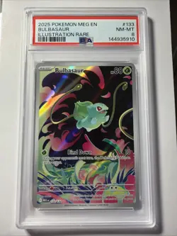 Pokemon Bulbasaur 133/132 Mega Evolution Stamped Rare Holo PSA 8 - Image 1
