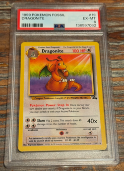 1999 Pokemon Fossil 19 Dragonite PSA 6 Excellent-Mint WOTC - Image 3