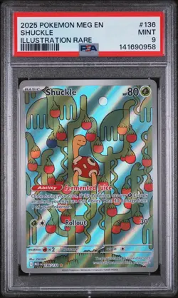2025 Pokemon Meg En-Mega Evolution #136 Shuckle Illustration Rare PSA 9 - Image 1